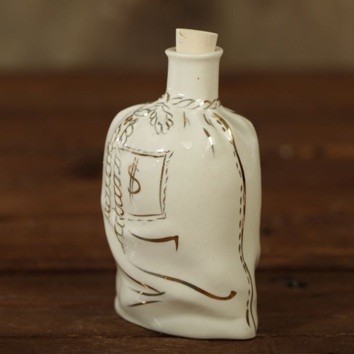 Мини-штоф фарфор "Мешок" 50 мл белый