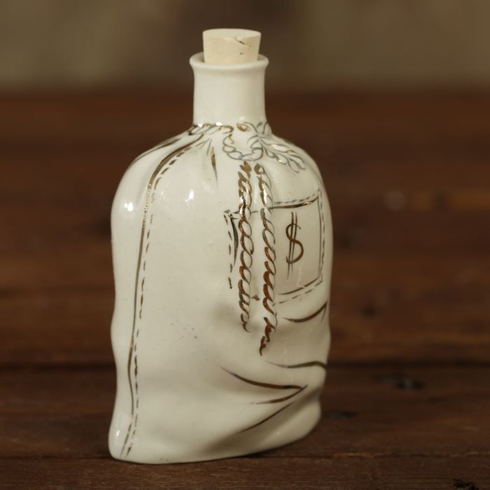 Мини-штоф фарфор "Мешок" 50 мл белый