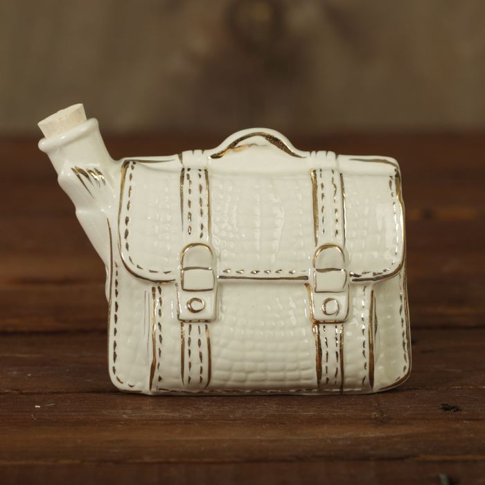 Мини-штоф фарфор "Портфель" 50 мл белый