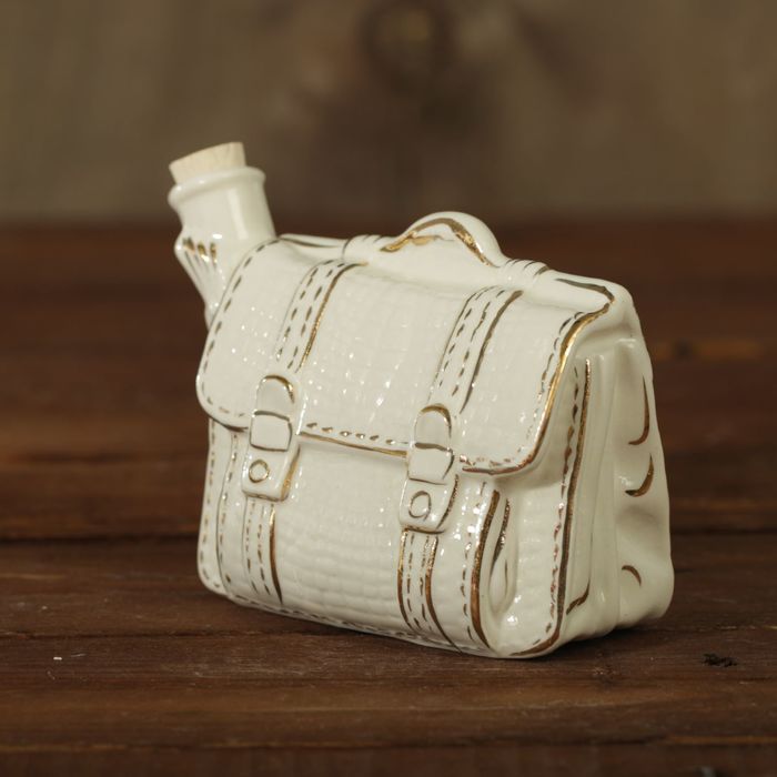 Мини-штоф фарфор "Портфель" 50 мл белый