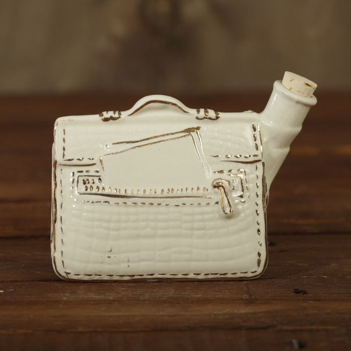 Мини-штоф фарфор "Портфель" 50 мл белый