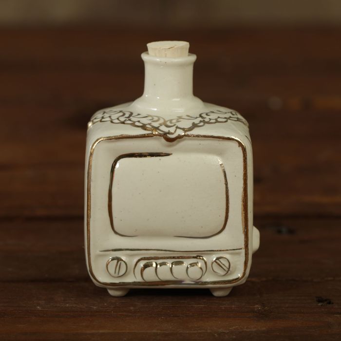 Мини-штоф фарфор "Телевизор" 50 мл белый