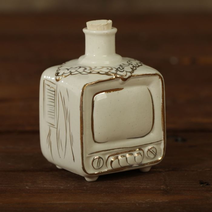 Мини-штоф фарфор "Телевизор" 50 мл белый