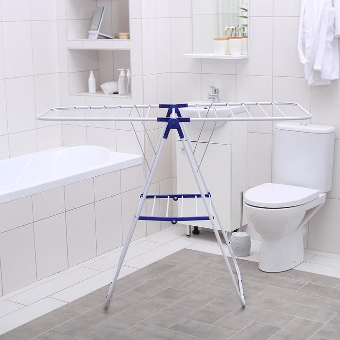 Сушилка для белья напольная, металлическая 130х60х93 см, рабочая длина 10 м