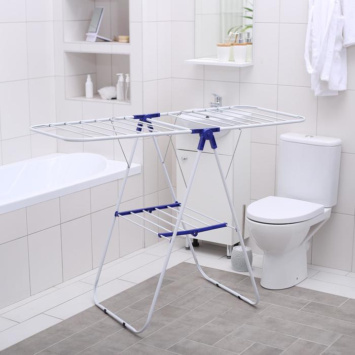 Сушилка для белья напольная, металлическая 130х60х93 см, рабочая длина 10 м