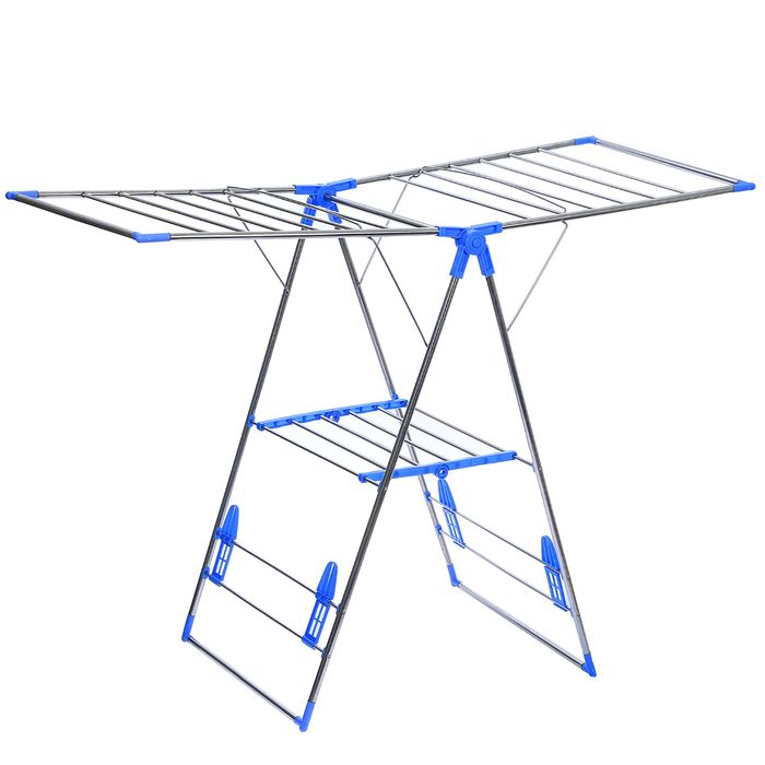 Сушилка для белья напольная складная, 140х60х95, рабочая длина 10 м, сушилки для обуви, нержавеющая сталь, цвет МИКС