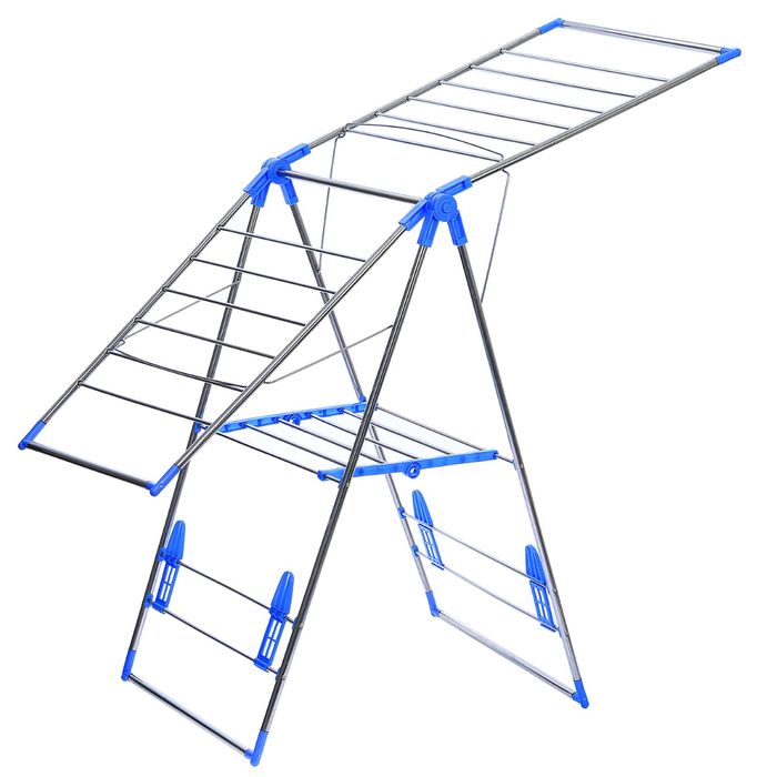 Сушилка для белья напольная складная, 140х60х95, рабочая длина 10 м, сушилки для обуви, нержавеющая сталь, цвет МИКС