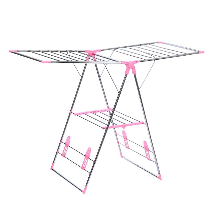 Сушилка для белья напольная складная, 140х60х95, рабочая длина 10 м, сушилки для обуви, нержавеющая сталь, цвет МИКС
