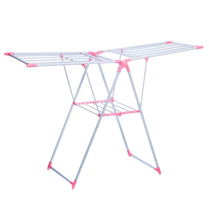 Сушилка для белья напольная складная, окрашенная, 155х50х100 см, рабочая длина 10 м, цвет МИКС