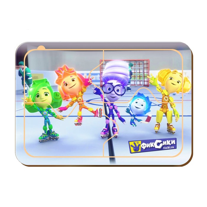 Пазл деревянный "Фиксики ", Симка, Нолик, Игрек, Шпуля, Верта