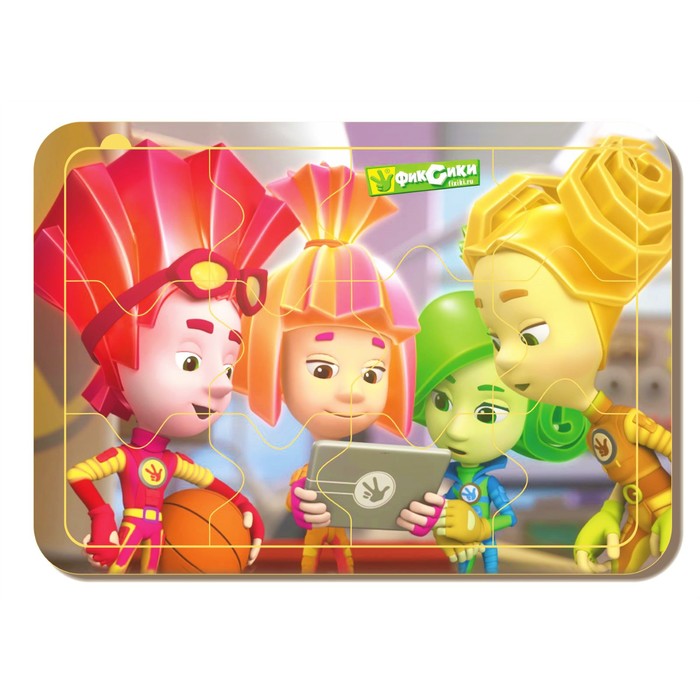 Пазл деревянный "Фиксики ", Файер, Симка, Верта, Шпуля