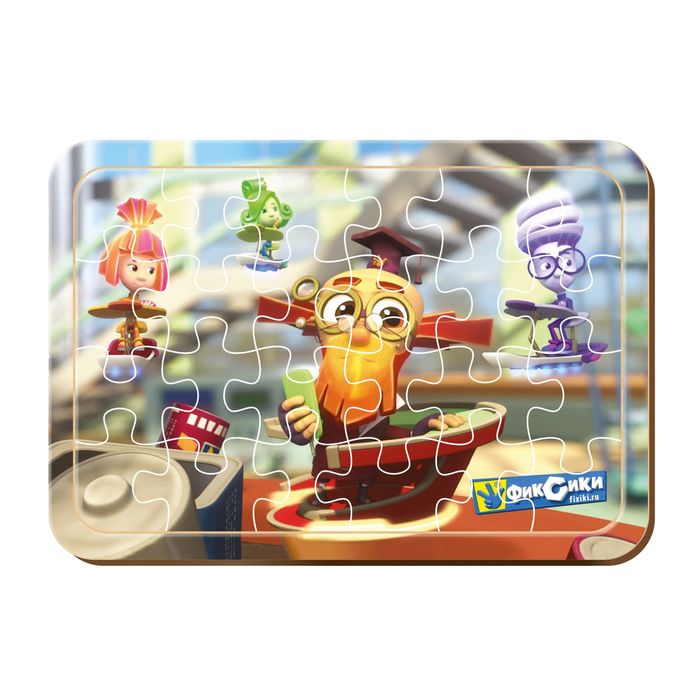 Пазл деревянный "Фиксики ", Дедус, Симка, Игрек, Верта