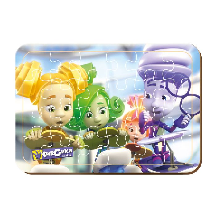 Пазл деревянный "Фиксики ", Игрек, Шпуля, Верта, Симка