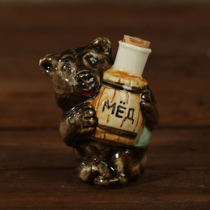 Мини-штоф фарфор "Медведь" 50 мл
