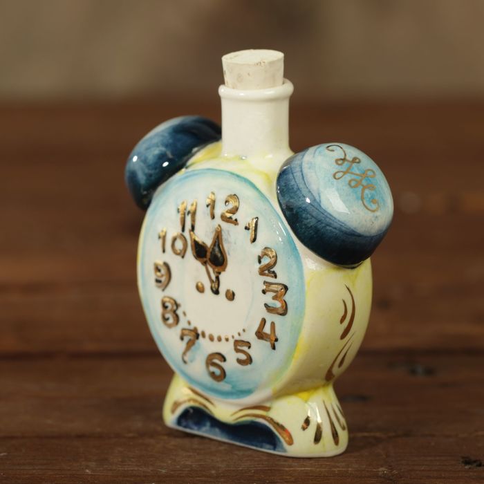 Мини-штоф фарфор "Часы будильник" 50 мл