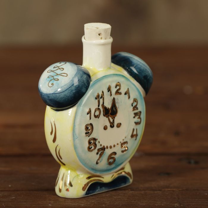 Мини-штоф фарфор "Часы будильник" 50 мл