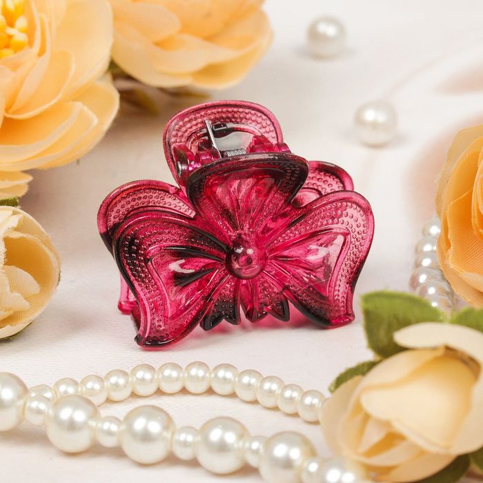 Краб для волос "Рельеф" 4 см бантик,микс