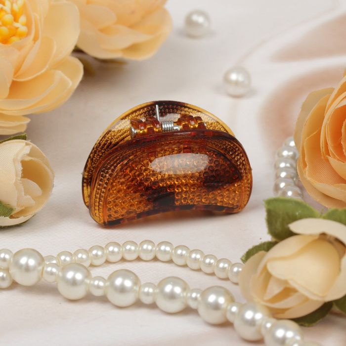 Краб для волос "Рельеф" 4 см месяц,микс