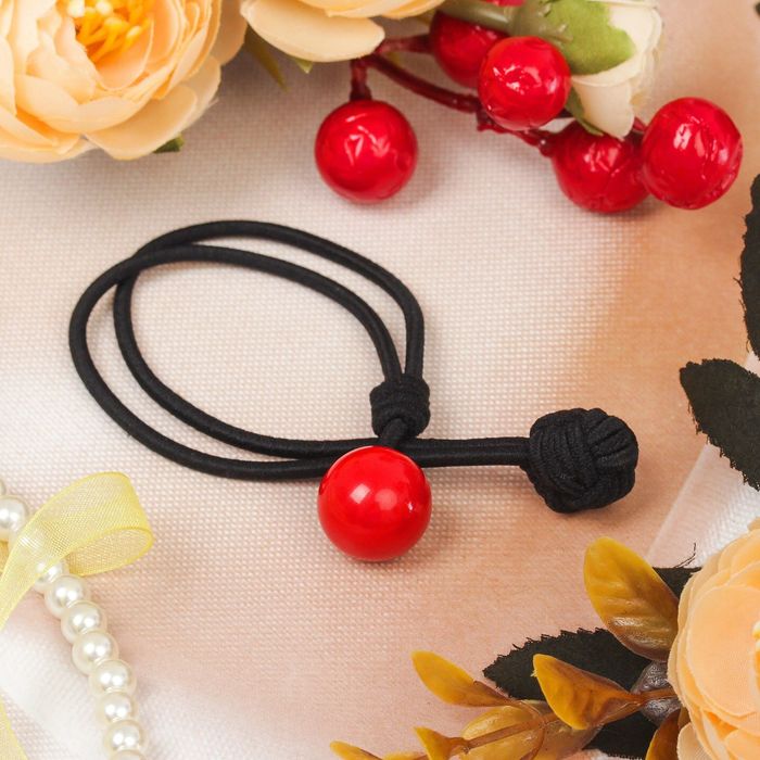 Резинка для волос "Валерия", красный шарик