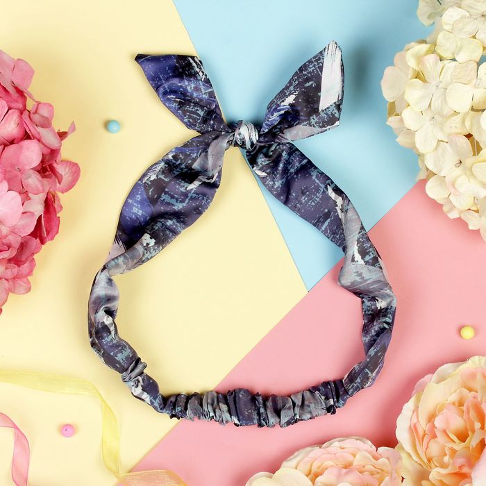 Повязка для волос "Элит", цветная, джинса