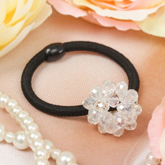 Резинка для волос "Хрустальный шарик", белый