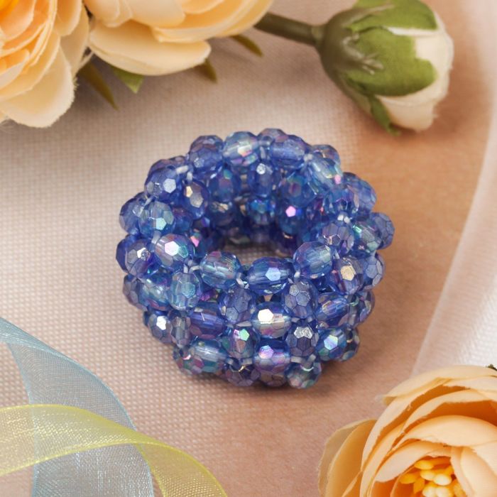 Украшение для хвоста "Хрустальное" голубое