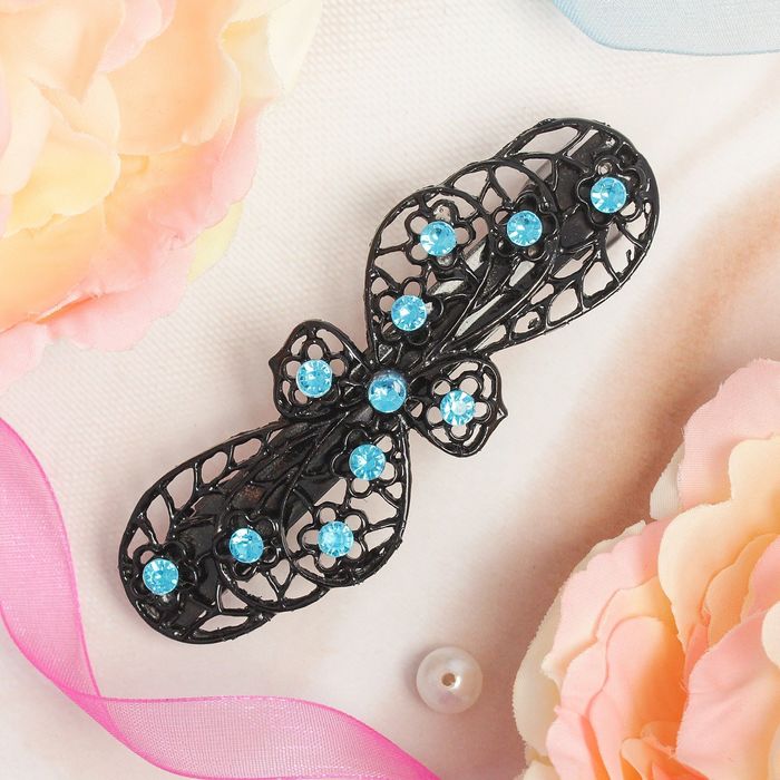 Заколка-автомат "Ночь", цветок, микс