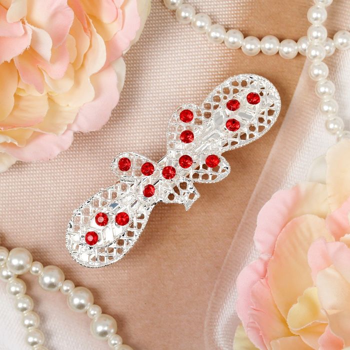 Заколка-автомат "Резная", бабочка, микс