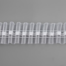 Шторная лента классическая, органза, 2,5 см, 100 ± 1 м, цвет белый от Сима-ленд