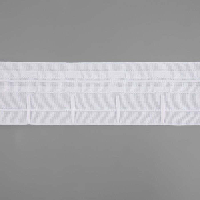 Шторная лента классическая, матовая, 6 см, 50 ± 1 м, цвет белый