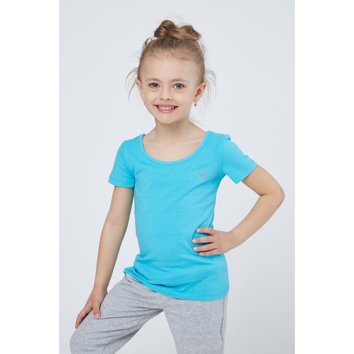 Футболка для девочки, рост 140 см, цвет бирюзовый