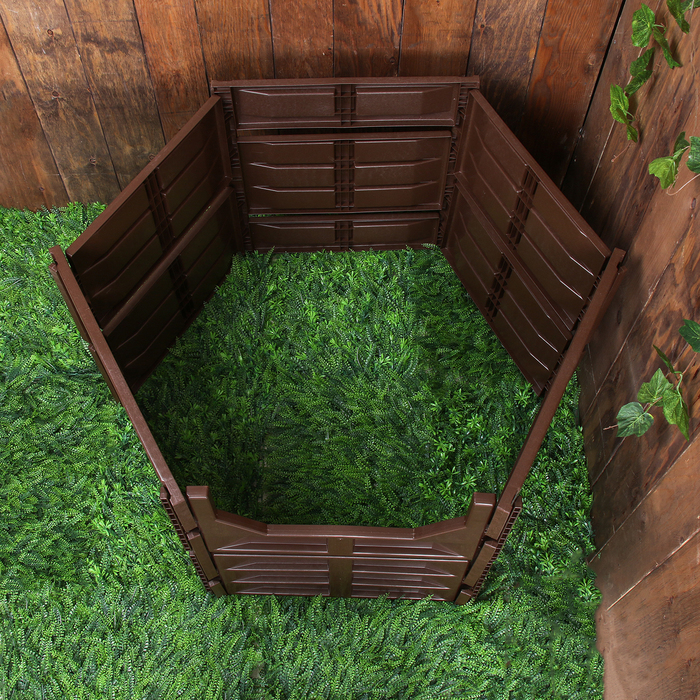 ККомпостер пластиковый, 640 л, 122 × 104 × 66 см, коричневый