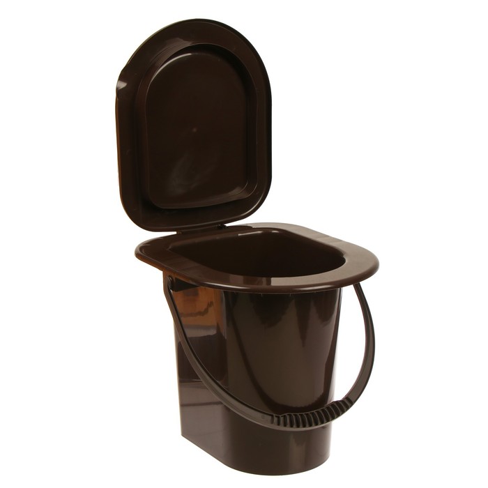 фото Ведро-туалет, h = 40 см, 13 л, со съёмной ручкой, коричневое альтернатива