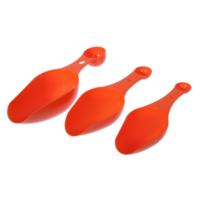 Набор совочков для сыпучих Practic, 3 шт, цвет мандарин