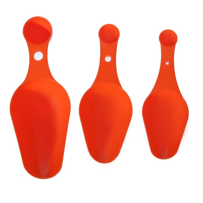 Набор совочков для сыпучих Practic, 3 шт, цвет мандарин