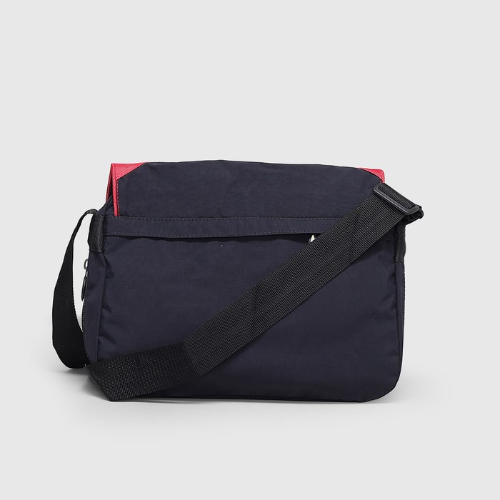 Сумка молодежная 6816"Морская"37*13*28, 1 отд на молнии, н/карман, черный/красный