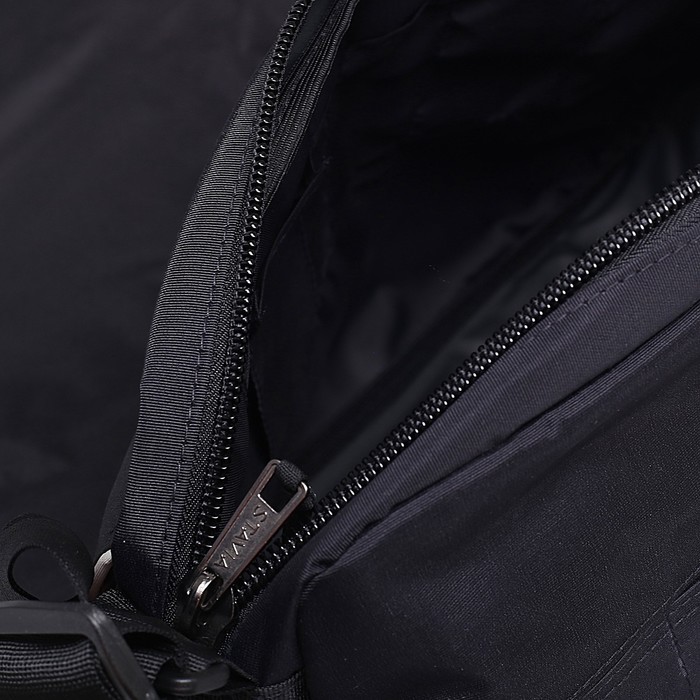 Сумка молодежная 6816"Морская"37*13*28, 1 отд на молнии, н/карман, черный/св.серый