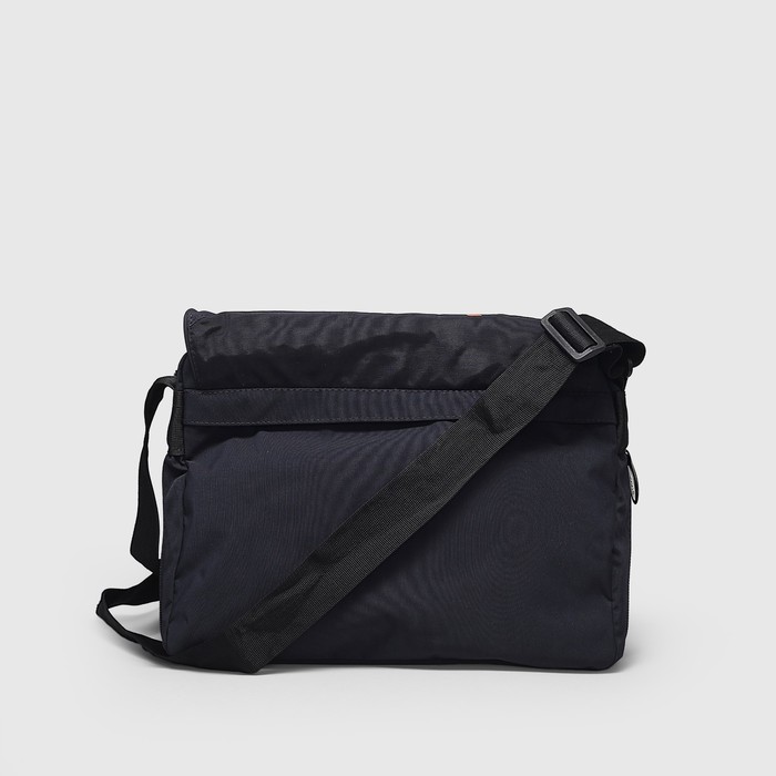 Сумка молодежная 6825 "Стрелки"37*12*27, 1 отд на молнии, н/карман, черный/оранжевый