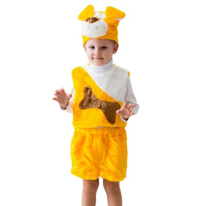 Карнавальный костюм "Пес Буранчик", шапка, безрукавка, шорты с хвостом, 3-5 лет рост 104-116 2188