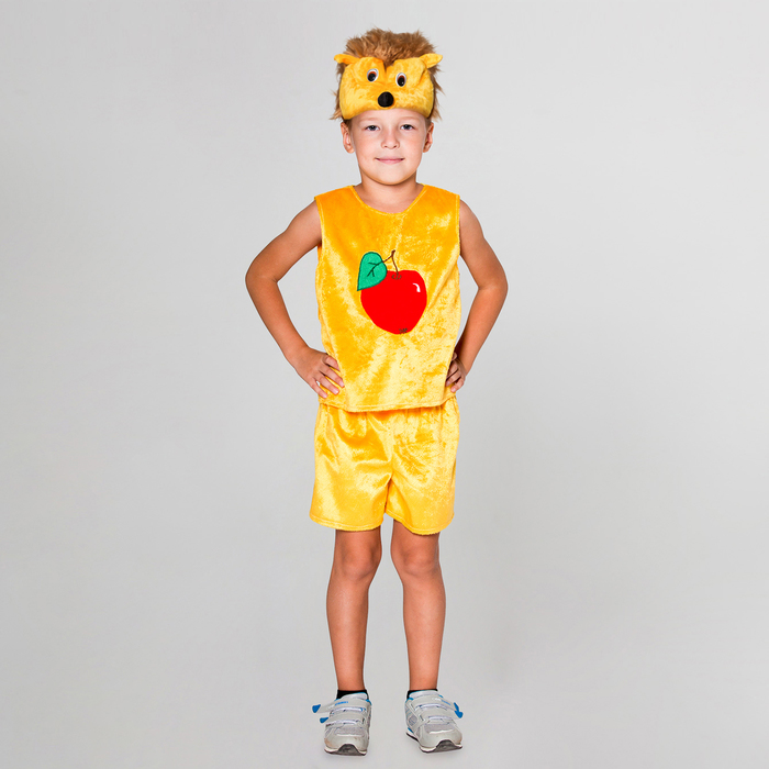 Карнавальный костюм "Ёжик", шапка, безрукавка, шорты, 3-5 лет, рост 104-116 см