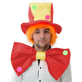 Карнавальный костюм "Клоун", шляпа с волосами, бант от Сима-ленд