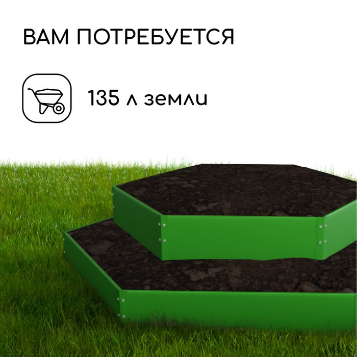 Клумба оцинкованная, 2 яруса, d = 60–80 см, h = 30 см, ярко-зелёная, Greengo