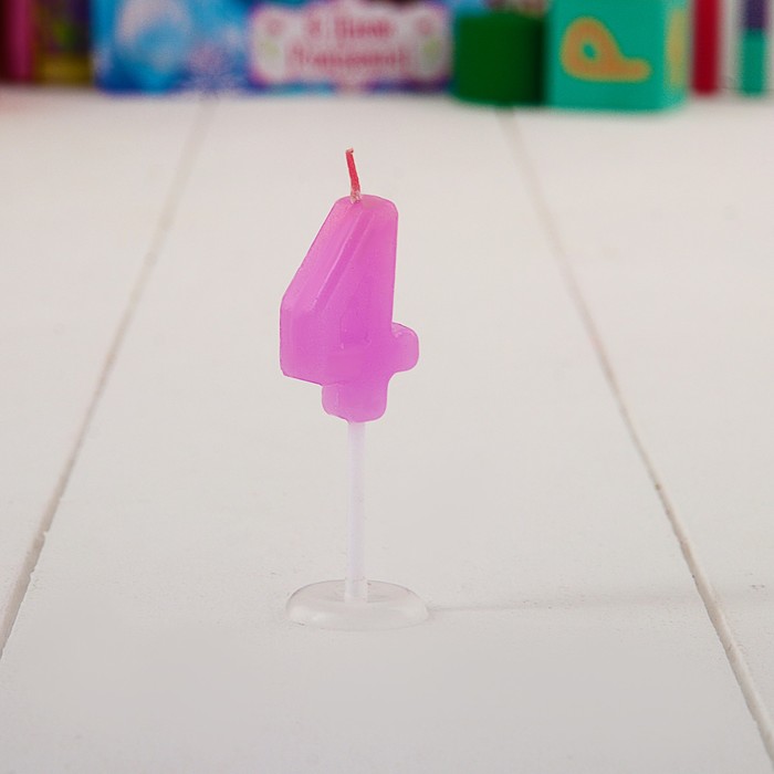 Свеча в торт цифра Дисней 4 "С Днем рождения", Холодное сердце