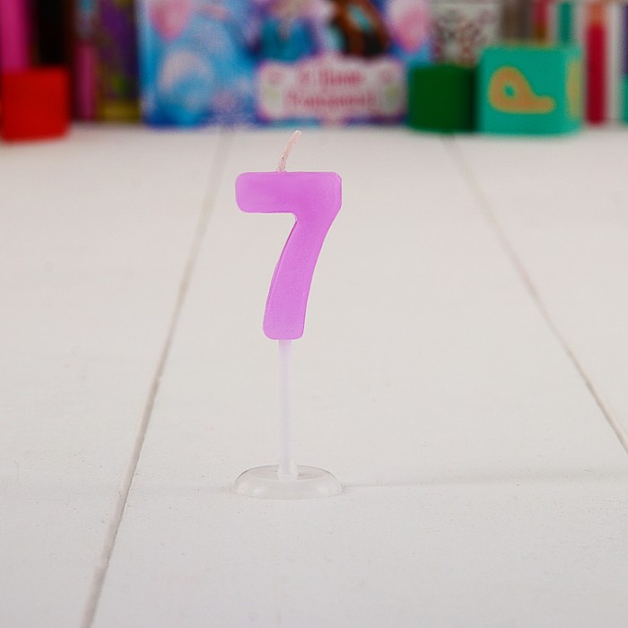 Свеча в торт цифра Дисней 7 "С Днем рождения", Холодное сердце