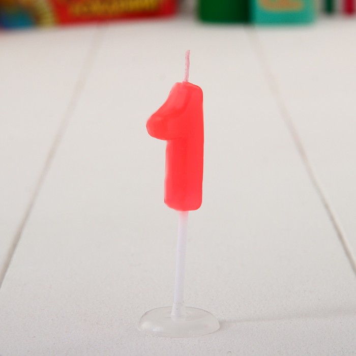 Свеча в торт цифра Дисней 1 "С Днем рождения", Тачки