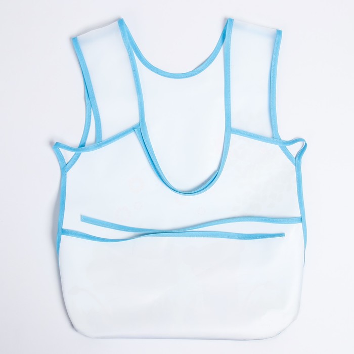 Нагрудник-фартук непромокаемый для мальчика, с отворачивающимся карманом, на завязках, цвета МИКС