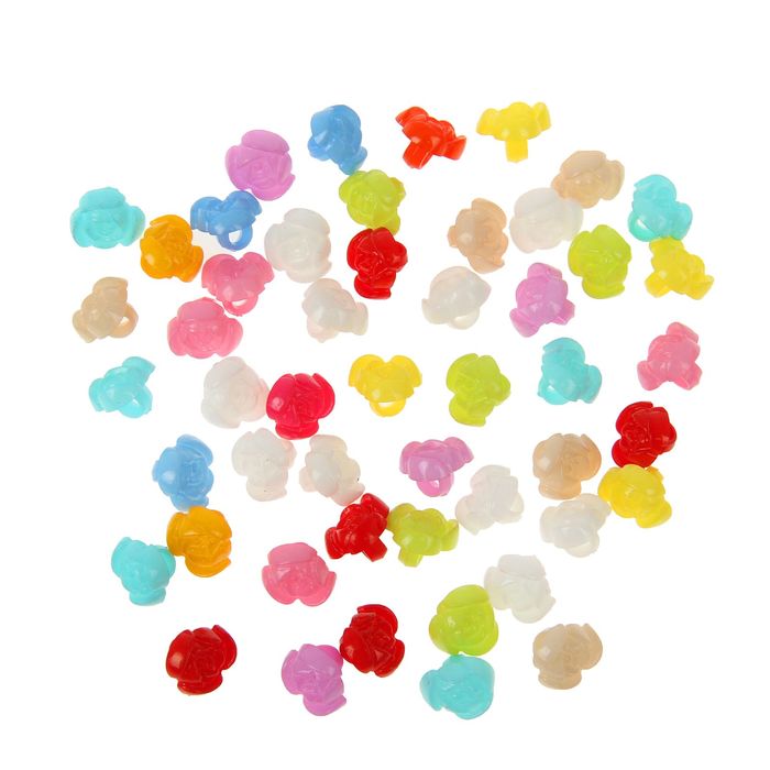 Набор пуговиц декоративных пластик "Розочки" набор 50 шт 1х1 см