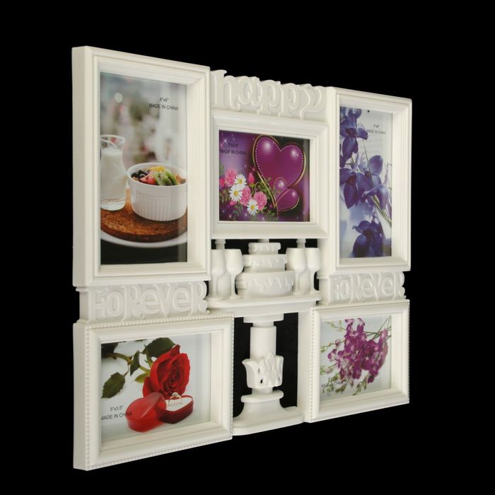 Фоторамка пластик на 5 фото 10х15 см, 11х7,5 см "Торжество" 37х30 см