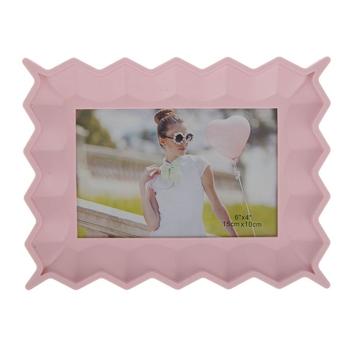 Фоторамка пластик 10х15 см "Искра", розовая