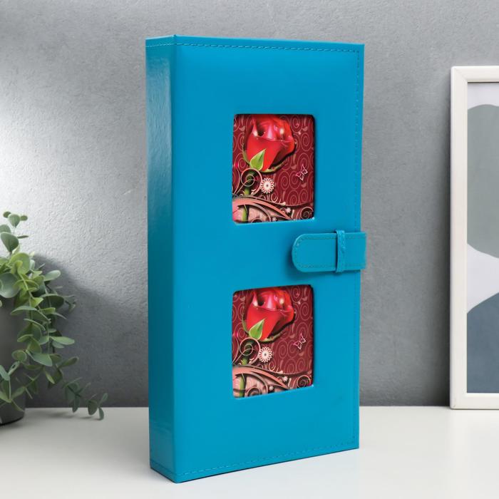 Фотоальбом на 300 фото 10х15 см "Голубой" кожзам 33х19х6 см